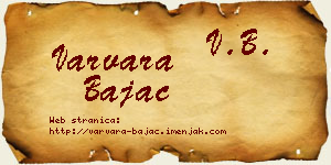 Varvara Bajac vizit kartica